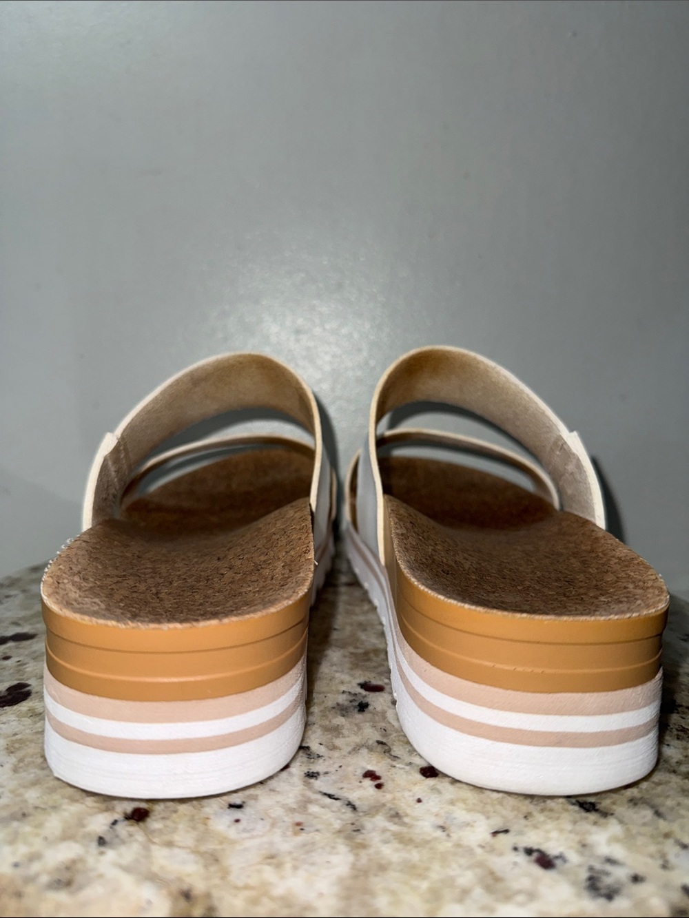 Reef Cushion Vista Hi Women's Arch Support Sandals White Dual-Strap Cork Sz 9 - Picture 8 of 13